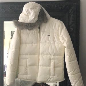 White puffy Tommy Hilfiger winter jacket